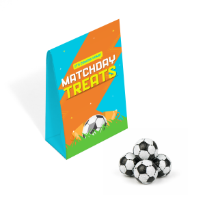 Matchday Treats - Eco Carton - Chocolate Footballs, a branded snacks printed with your logo (view 3)
