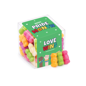 Pride 2026 - Clear Cube - Haribo® Mini Jelly Babies, a branded confectionery printed with your logo (view 3)