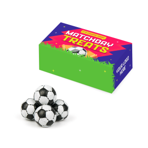 Matchday Treats - Eco Maxi Box - Chocolate Footballs, a branded snacks printed with your logo (view 3)