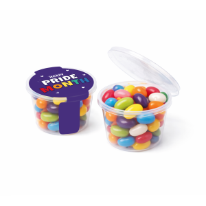 Pride 2026 - Eco Maxi Pot - Jelly Bean Factory®, a branded confectionery printed with your logo (view 3)