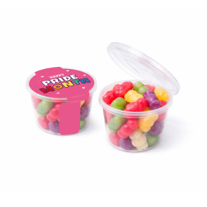Pride 2026 - Eco Maxi Pot - Haribo® Mini Jelly Babies, a branded confectionery printed with your logo (view 3)