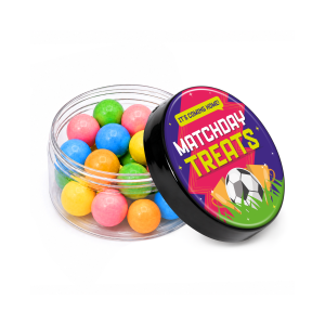 Matchday Treats - Screw Top Jar - Bubblegum Balls, a branded snacks printed with your logo (view 3)