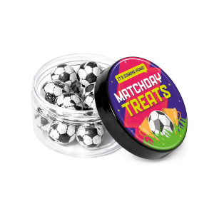 Matchday Treats - Screw Top Jar - Chocolate Footballs, a branded snacks printed with your logo (view 3)